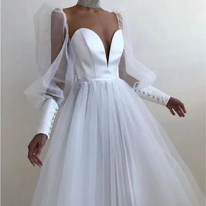 A line Beach Boho Wedding dress Bridal Gown Size 10 new with tags